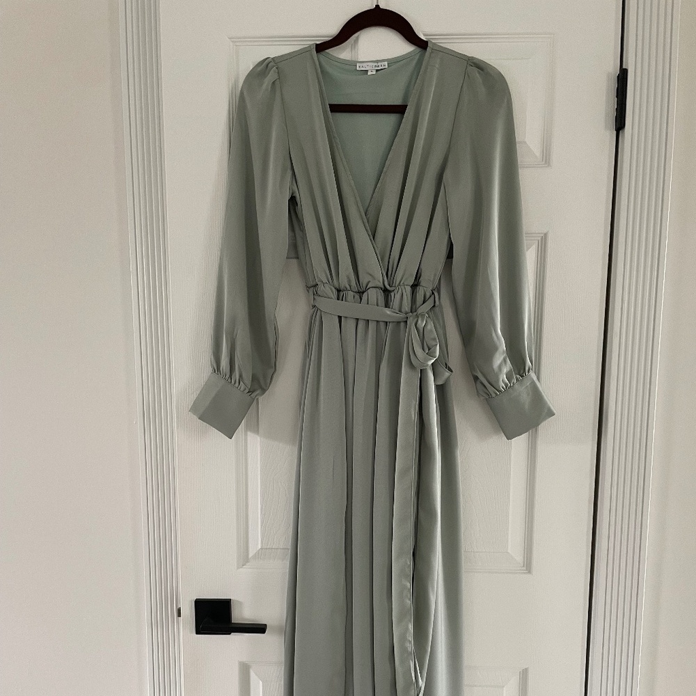 Baltic Born Jenna Sage Satin Maxi Dress